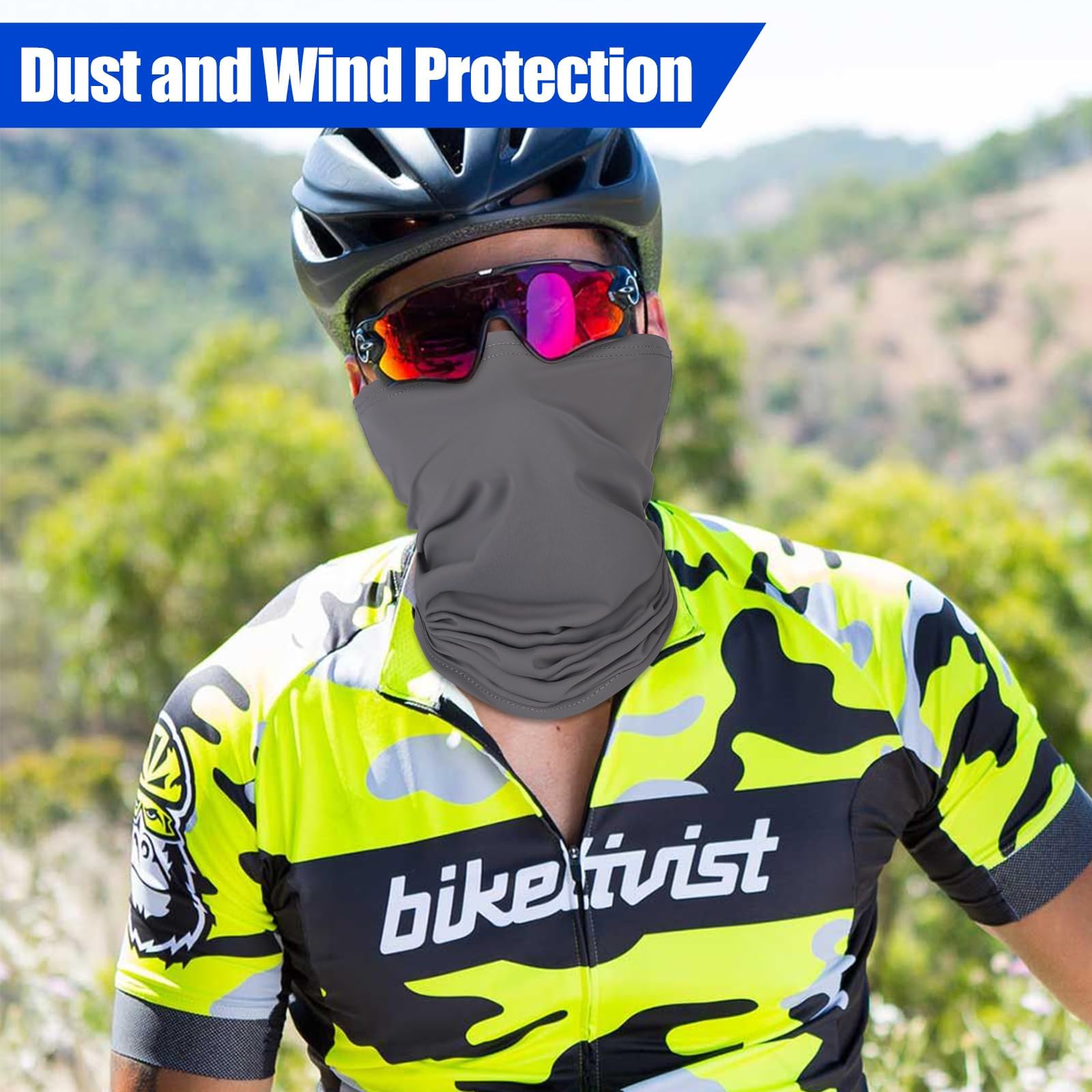 Bufanda Tubular Multifuncional 4 Piezas Pañuelos Bicicleta Máscara Protección Solar UV Braga Cuello Fina Verano Diadema Elástica Deportiva para Mujer Hombre,Actividades Al Aire Libre, Cámping