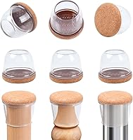 Vista 21 de Ezprotekt 16 piezas de protectores de patas de silla de silicona rectangulares, cubiertas de patas de muebles de fieltro rectangulares negras