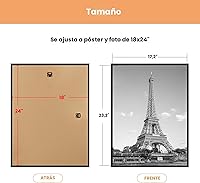 Vista 7 de upsimples Portarretratos de 18 x 24 pulgadas, color negro, paquete de 3 marcos de póster a prueba de arañazos de 18 x 24 pulgadas para galería