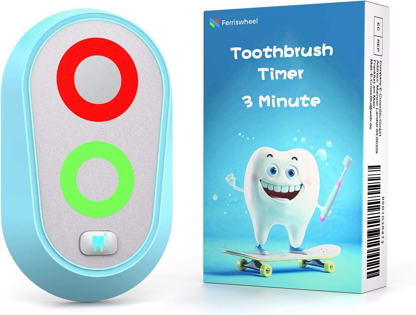 Toothbrushing Timer for Kids 2 to 3 Minutes, Funny Novelty Gift for Kids Adults, Magnetic Waterproof Timer with Color Lights in Bathroom for Children Training Coach (Blue)