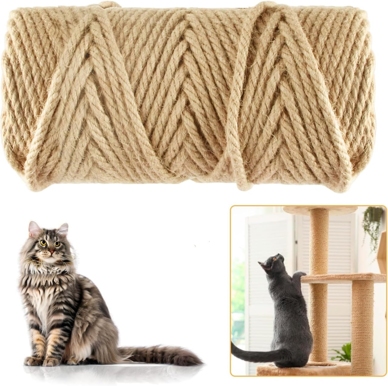 Corde de jute et sisal naturel 6mm pour rénovation de meubles