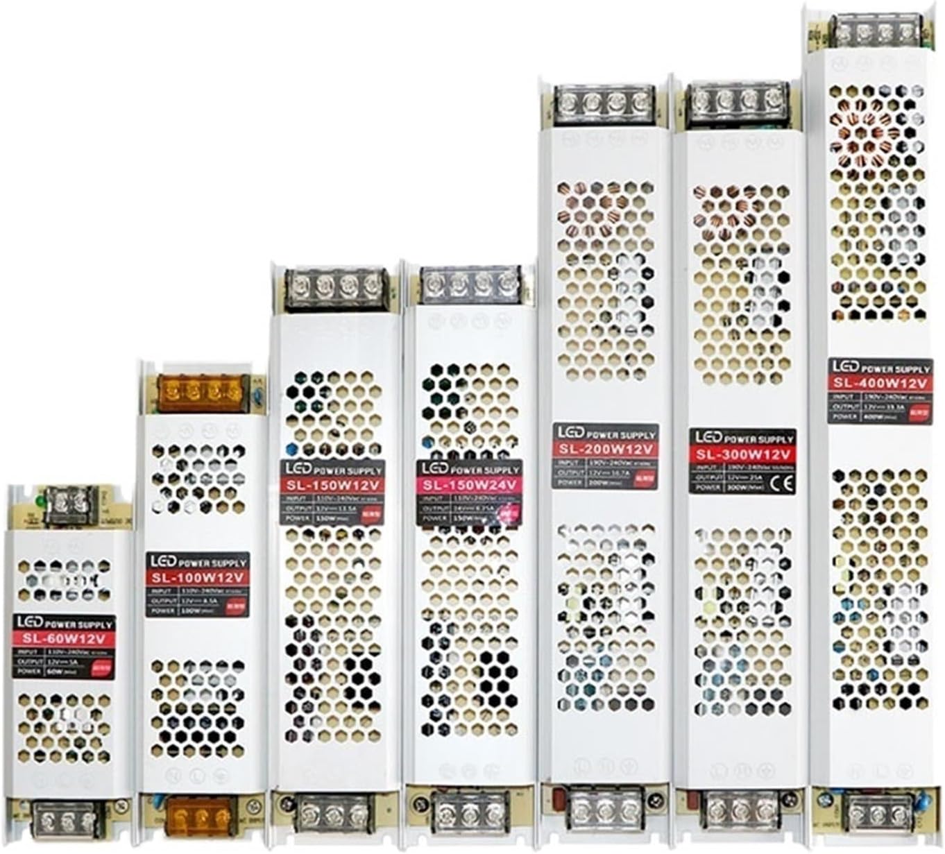 1pcs Driver for LED Strips Constant Voltage Power Supply DC 12V / 24V Lighting Transformers 60W 100W 150W 200W 300W 400W(60W,24V)