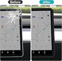 Vista 2 de frani Protector de Marco de Pantalla Negro Diseñado para Tesla Modelo 3 (2025-2017), Tesla Modelo Y (2025-2020), Accesorios de Decoración