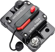 Gebildet 150Amp Circuit Breaker with Manual Reset Waterproof In-Line Fuse Inverter for Marine Trolling Motors Boat ATV Manual Power 12V-42VDC (150A)