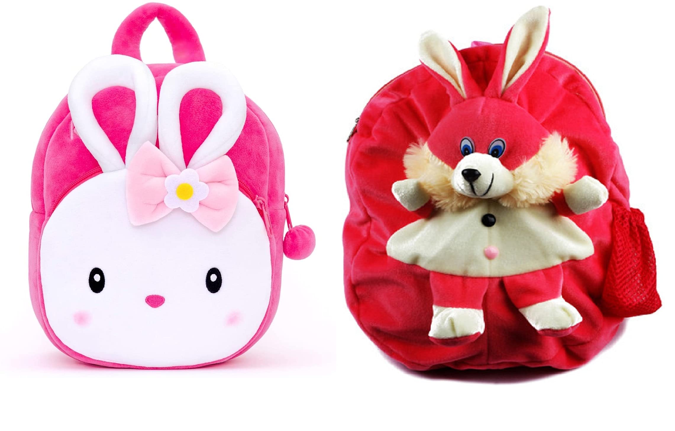 Black Hill Kids School Bag Soft Plush Backpack Cartoon Bags Mini Travel Bag for for Girls Boys Toddler Baby Konggi Rabbit & Rabbit