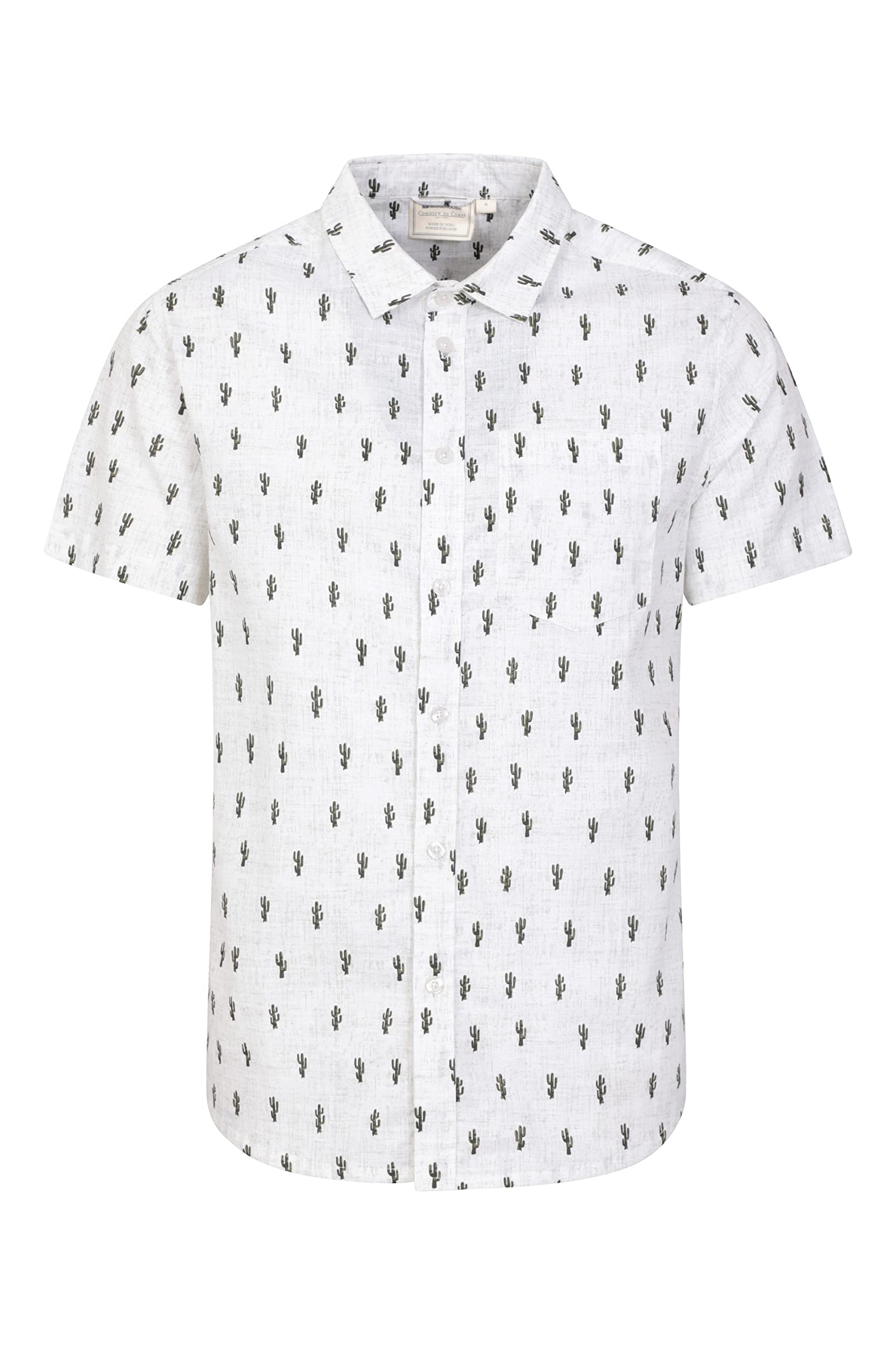 Mountain Warehouse Men's White Preston Illustration Shirt - Lightweight Top, Breathable Tee Shirt - For Sping Summer, Outdoors, Holiday, Walking, Hiking 3XL