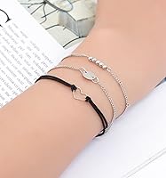 Vista 3 de Juego de brazaletes Xocartige para uso escalonado, con cuentas variadas, ajustables