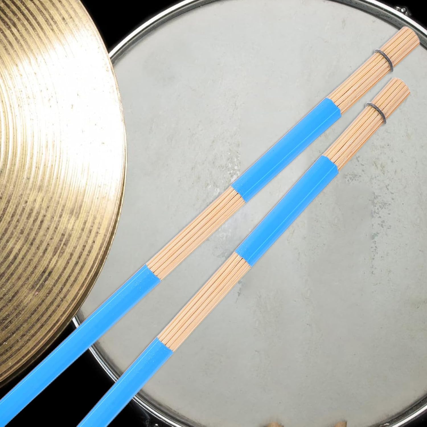 1 Pair 19-bundle Drum Brushes Comfortable Grip for Jazz and Types of Drums, User-friendly Multi-rod Percussion Sticks for Beginners and Professional Musicians