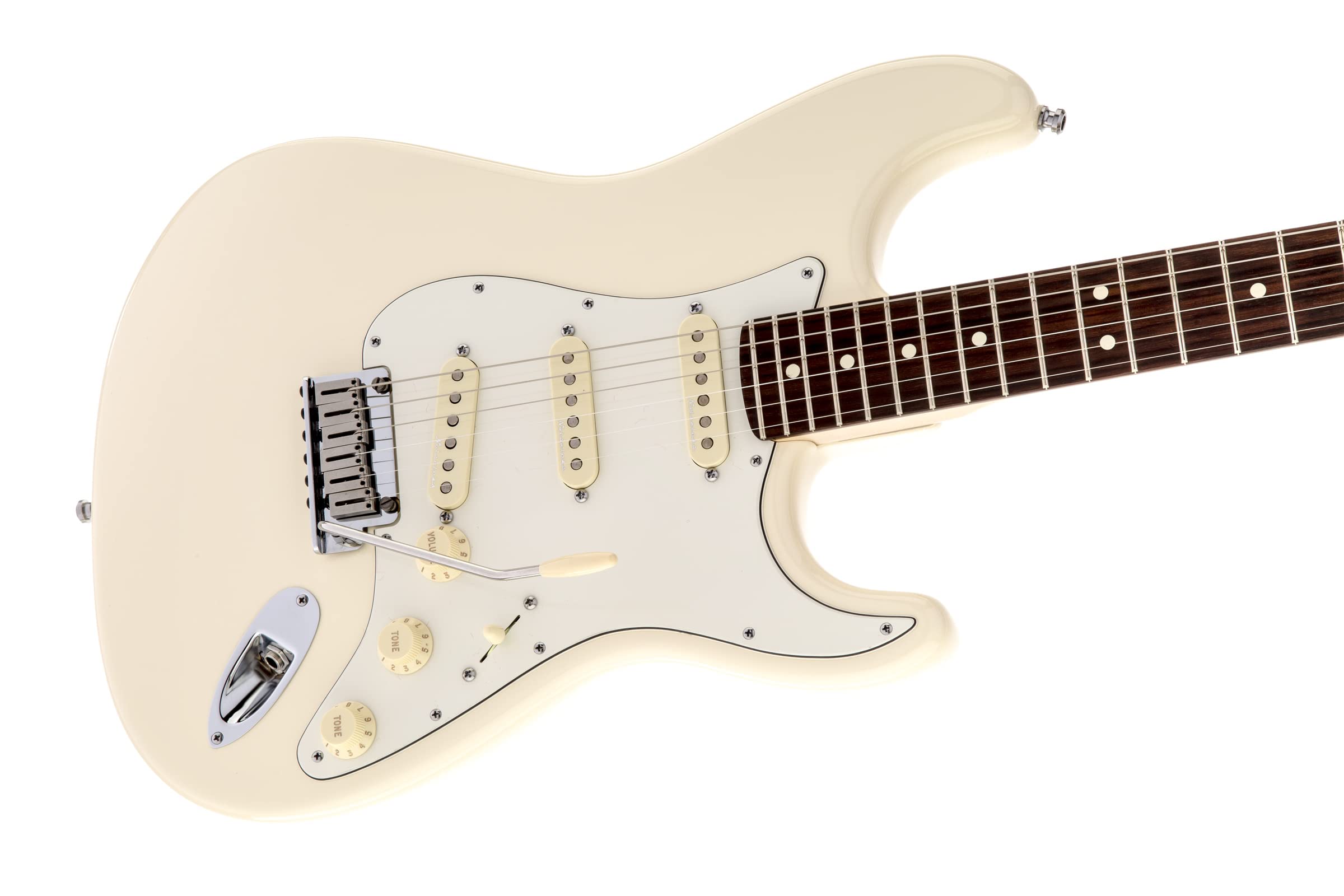 ホワイトソリッドボディエレキギター Set with fender case Amazon.com: Fender Jeff Beck Stratocaster Olympic White