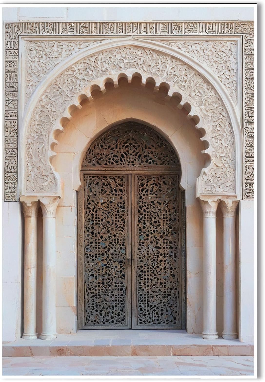 BROJAQXXX European style wall decoration Arabic architectural art murals Moroccan door canvas paintings Islamic aesthetic luxury retro architectural paintings suitable for home wall decoration art