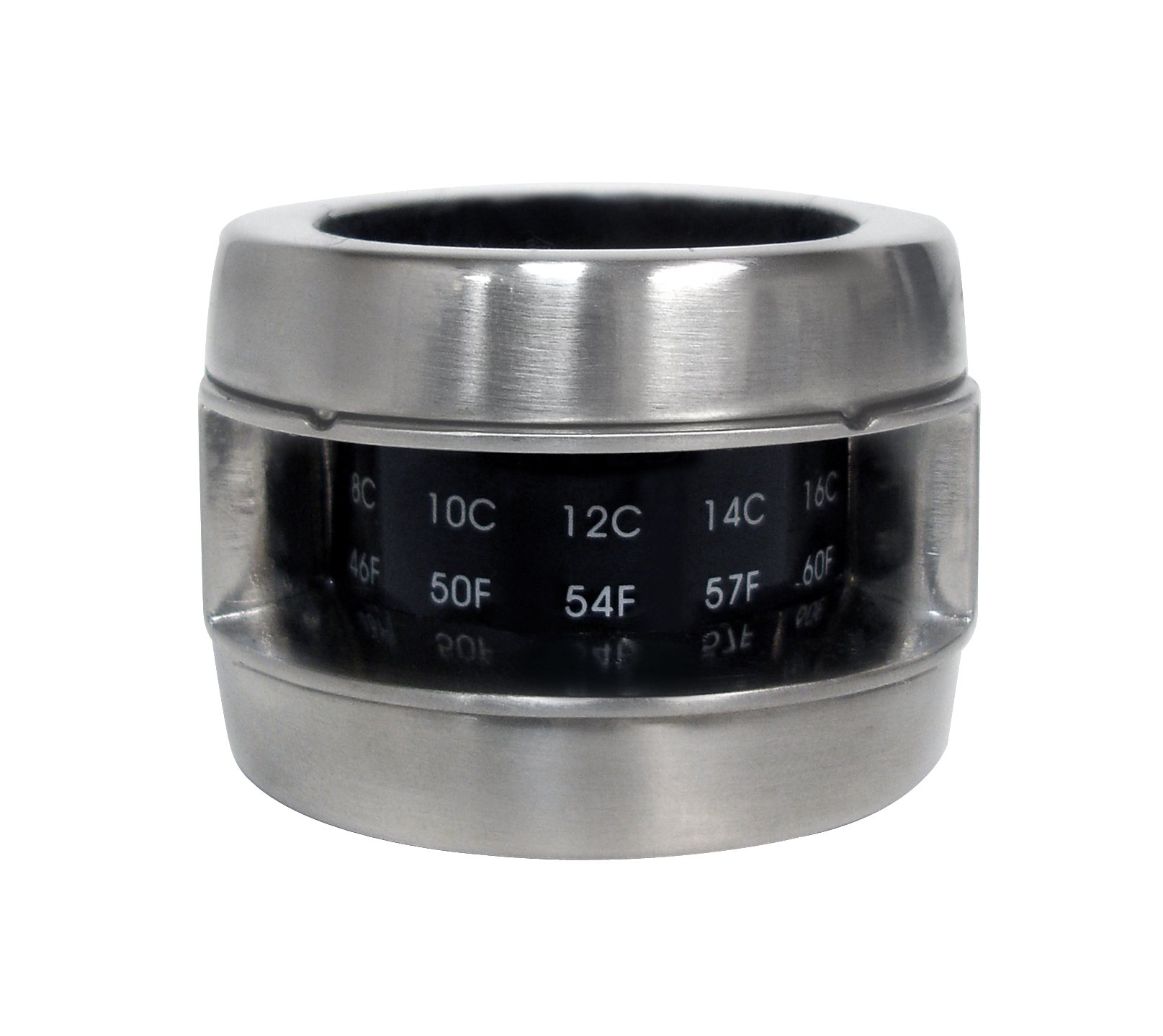 Epicureanist 3-in-1 Wine Bottle Stopper and Thermometer, Black/Silver