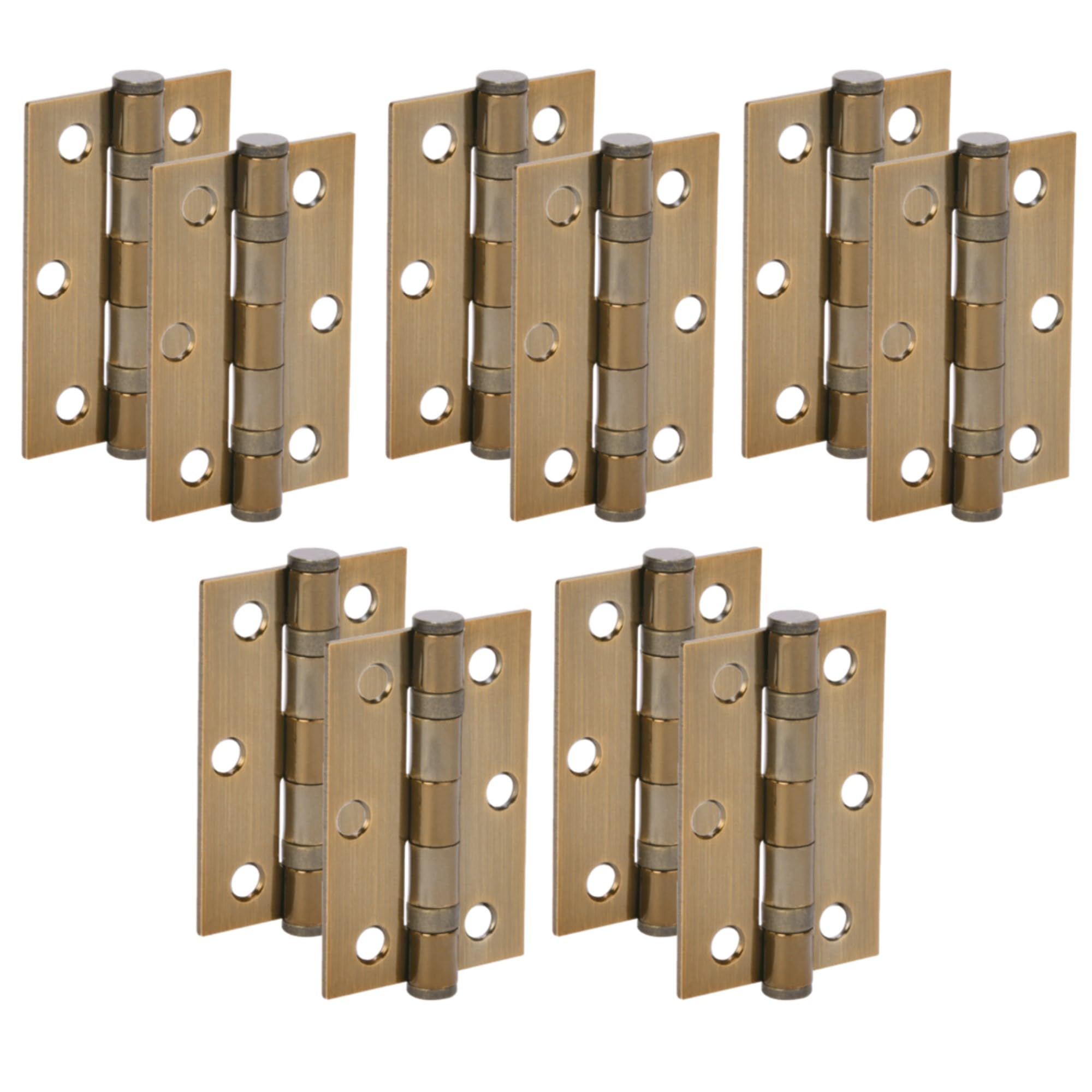 HANDLEZONE® Door Hinges 5 Pairs 76mm / 3 inch Ball Bearing, with Screws - Antique Bronze