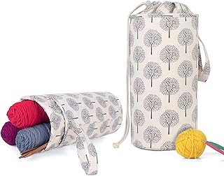 Luxja Borsa Uncinetto, Borsa per Filati, Borsa Maglia per matasse di Filati, Porta uncinetti, Ferri Maglia (Fino a 14 Pollici) e Altri Piccoli Accessory