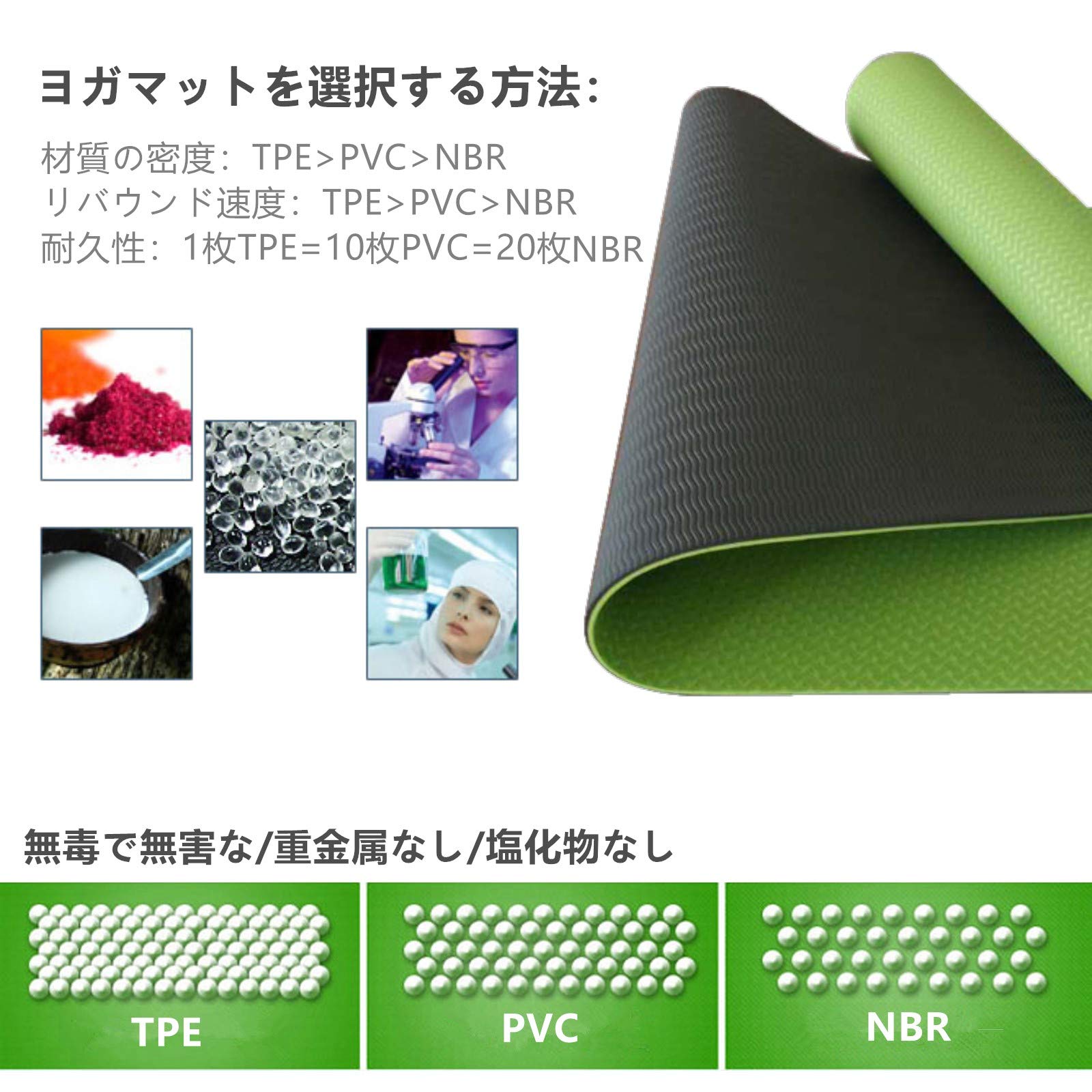 新品ヨガマット フィットネス　トレーニングマット 6mm ✖️5点 ヨガマット 6mm 8mm 高級 TPE 素材 無臭 滑りにくい 全5色