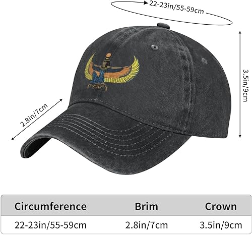 Miniatura 2 de Cotton Baseball Cap Egyptian-Goddess-Angel Dad Hat Adjustable Polo Trucker Unisex Style Headwear Black