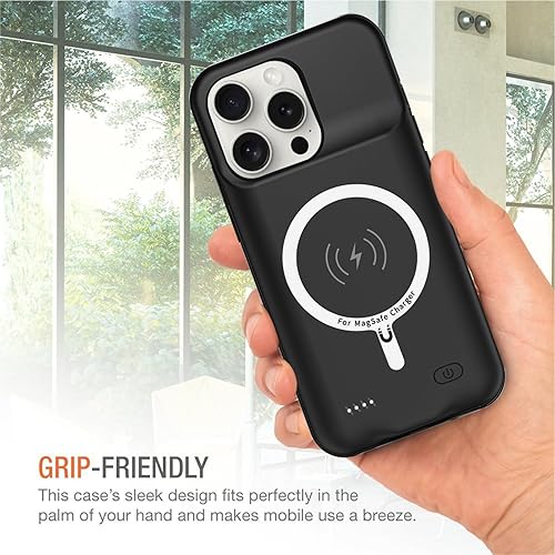 Miniatura 7 de Funda de carga inalámbrica para iPhone 15 Pro, 10000 mAh de alta capacidad, portátil, batería recargable, carga inalámbrica, compatible con iPhone
