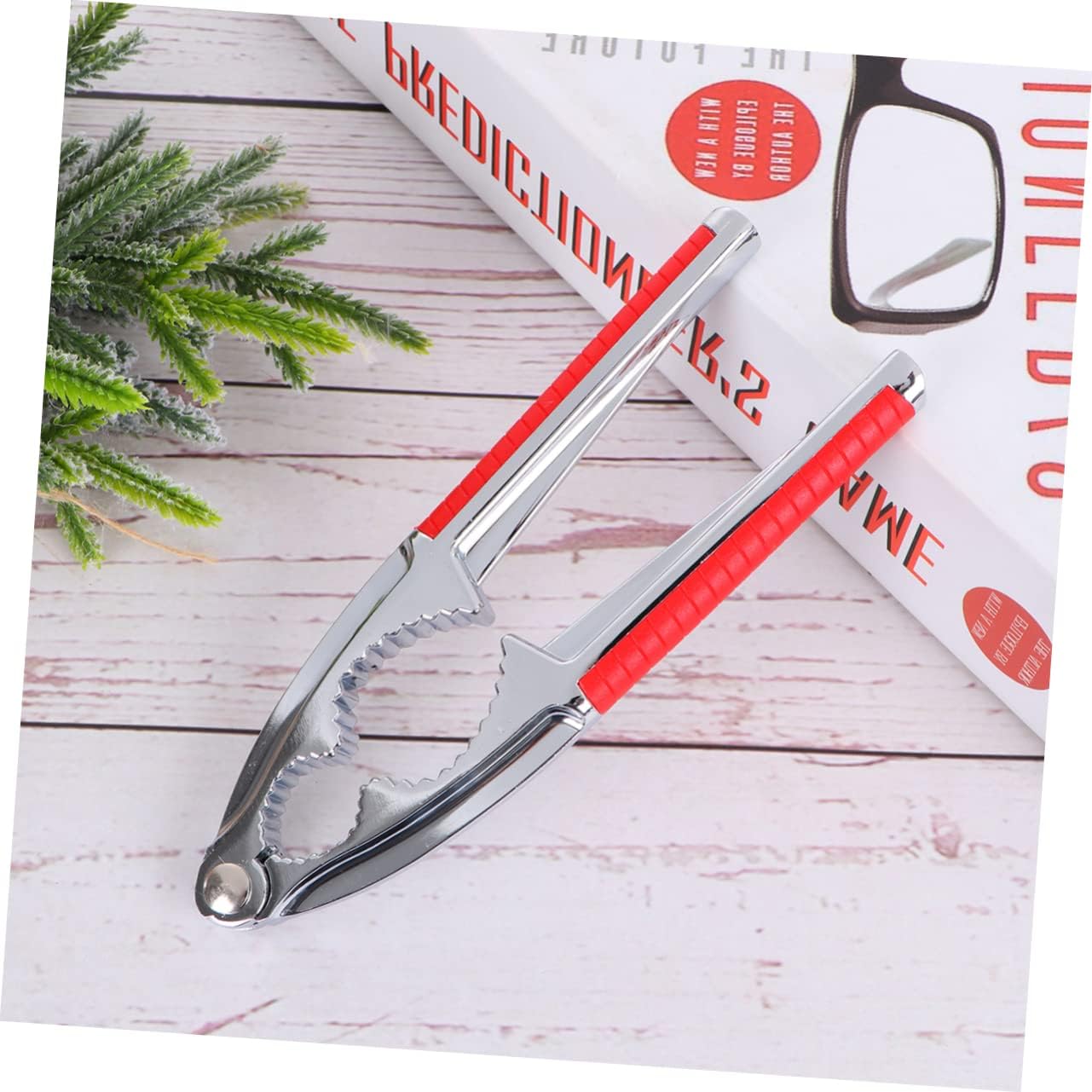 Zinc Alloy Nut Cracker for Almonds and Other Nuts, Red Clip