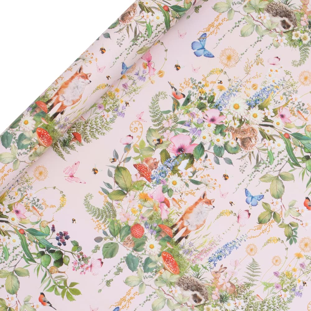 Glick Luxury Roll Wrap 1 x Roll of Woodland Wrapping Paper, Perfect for Gift Wrapping, Wrapping Paper, 4 Metre x 70 CM