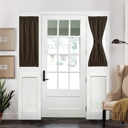 Aquazolax Panel de cortina opaca para puerta de patio, Panel de puerta francés de 25 x 40 pulgadas, cortinas de ventana con aislamiento térmico, 1