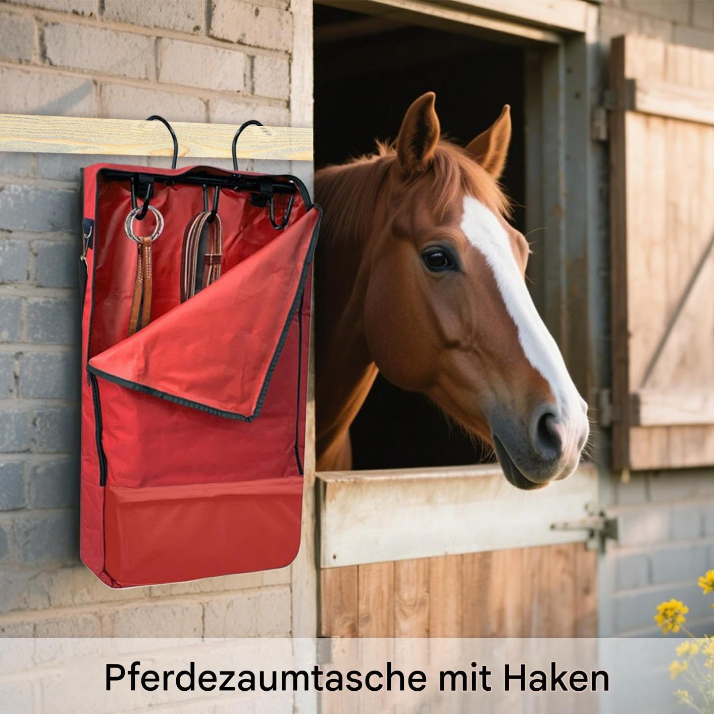 Bolsas portabridas para caballo Gran capacidad, riendas, cabezada ecuestre, | Bolsa portaequipos ecuestres con soporte de 3 puntas Arnés, cuerda, suministros almacenaje equinos,