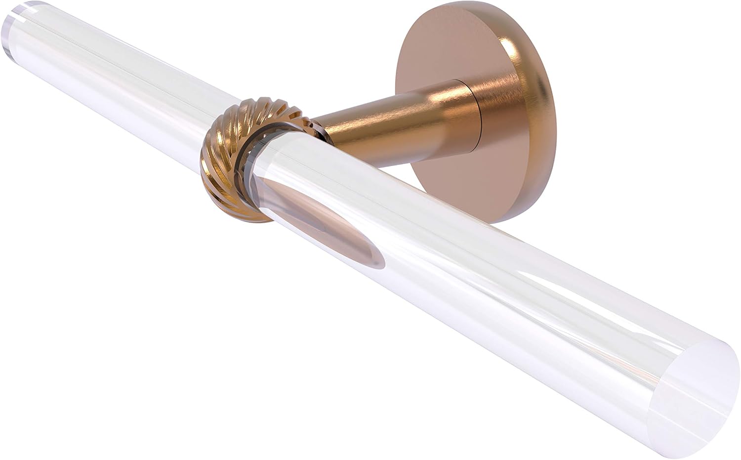 Allied Brass CV-HTBT-2-BBR Clearview Collection 2 Arm Guest Towel Holder with Twisted Accents, Brushed Bronze