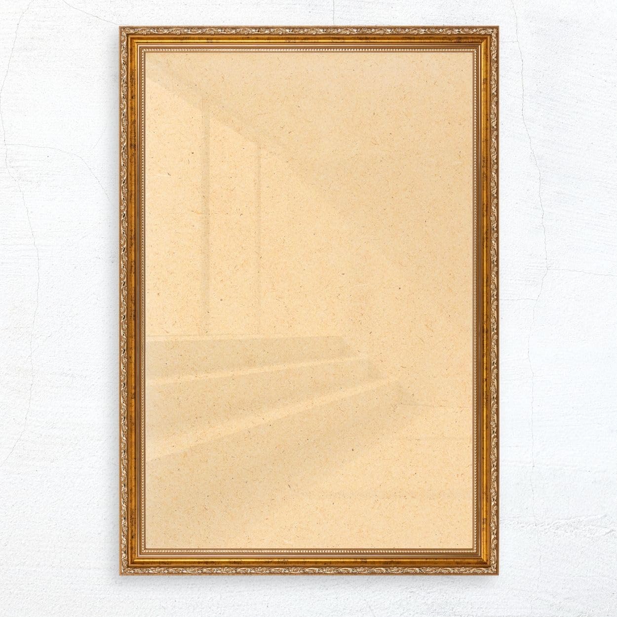 N°65 Barock Bilderrahmen 20x20 cm Bildmaß, Gold, Massivholz | breite Echtholz-Profilleiste, Acrylglas glasklar & bruchsicher, Vintage-Stil, HDF-Rückwand, Metallaufhänger, handgefertigt
