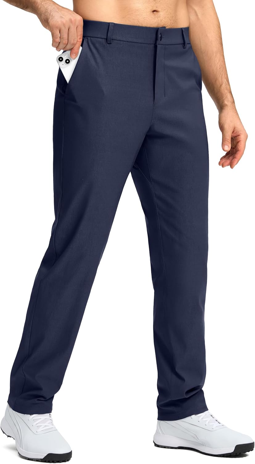 Mens Golf Pants 30"/32"/34" Stretch Dress Pants Quick Dry Casual Slacks Work Business Trousers for Men with Pockets