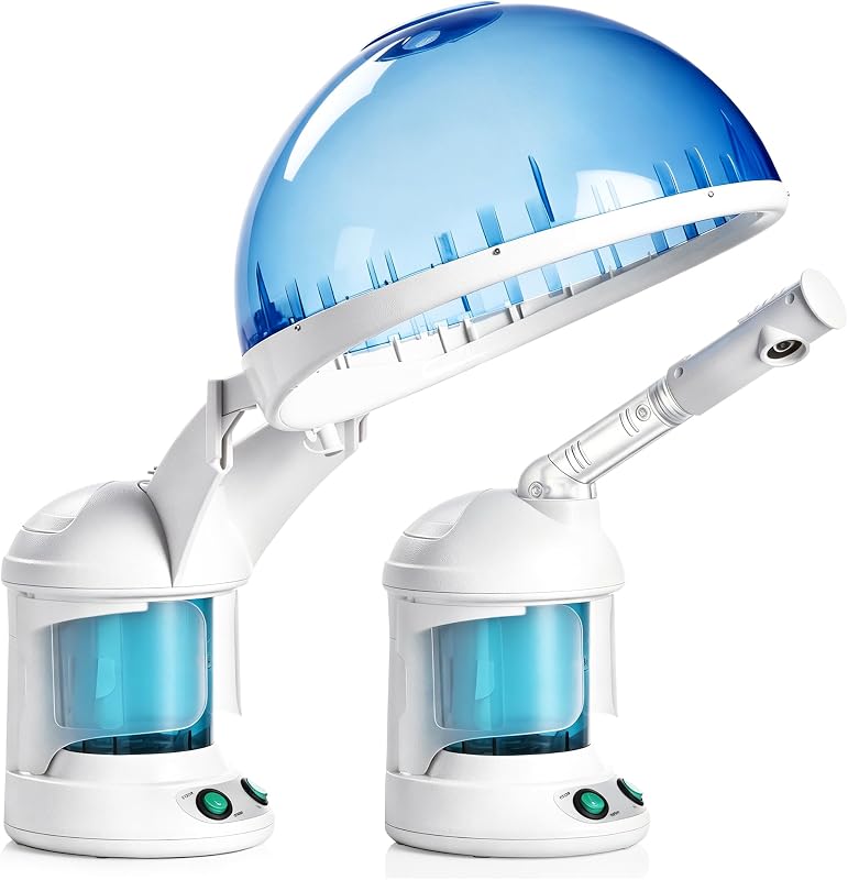 SUPER DEAL Hair Steamer PRO 3 en 1 Vaporizador facial de ozono multifunción con capó, terapia capilar y vaporizador facial para uso de cuidado personal en casa o salón