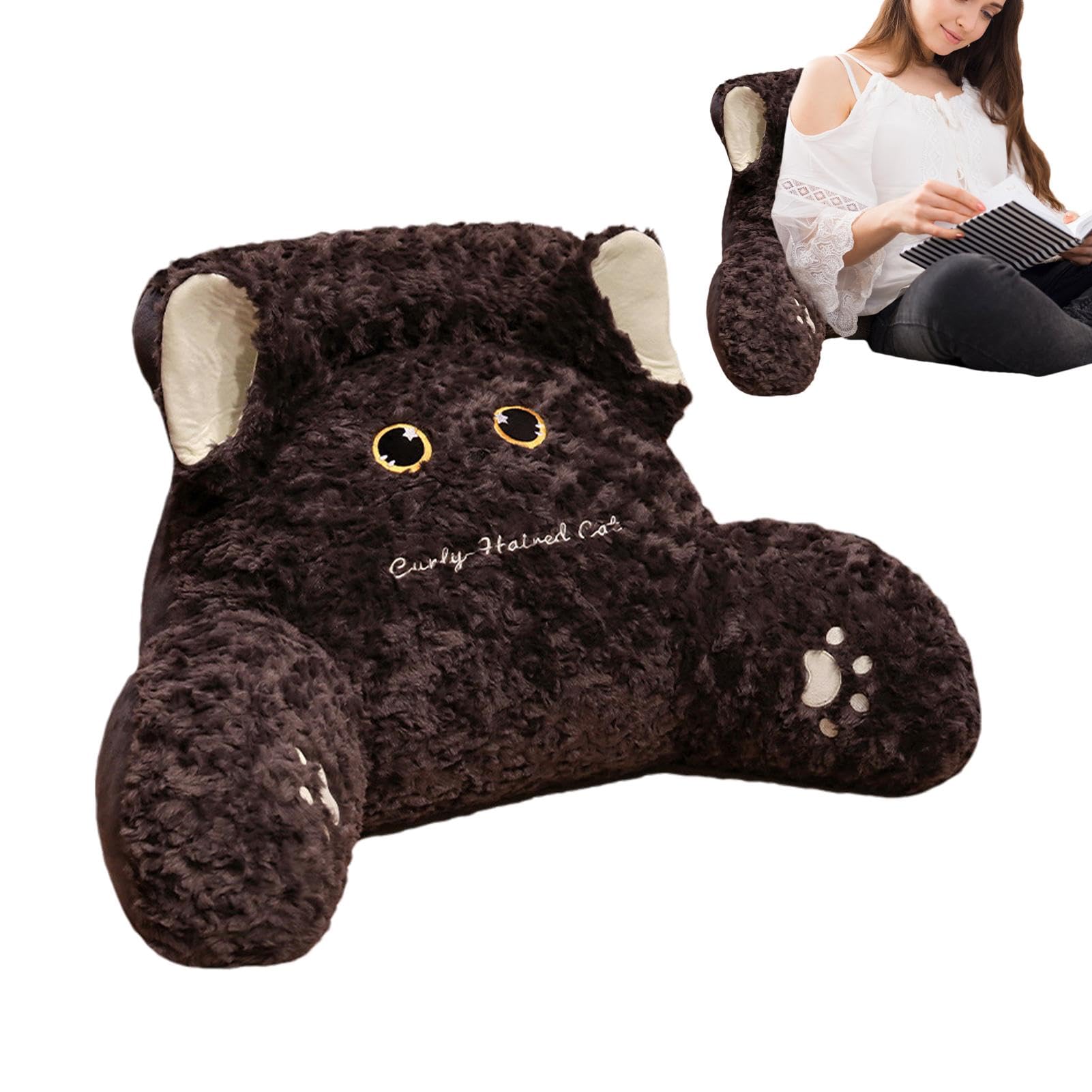 Coussin de dos de chat pour soutien lombaire et lecture confortable