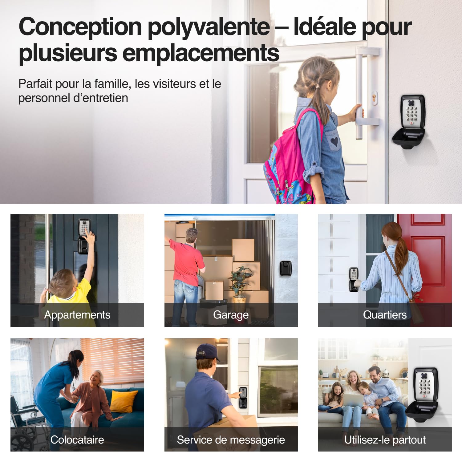 LDS® Boite à Clefs Sécurisée Extérieure – Approuvée par la Police – Coffre à Clés Étanche avec Code Réinitialisable à 12 Chiffres – Grand Rangement pour Clés de Rechange – Idéale pour Maison, Garage