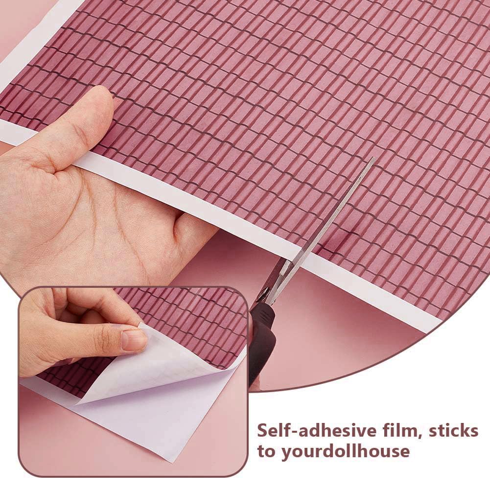 5 Farben Selbstklebende Dachziegel Für Puppenhäuser 1:12 – Miniatur-Fliesen-Set, 210 X 287 Mm – Ideal Für DIY