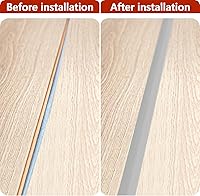 Vista 5 de Tira de transición de piso autoadhesiva de 20 pies, tira de borde de alfombra a azulejo, tiras de umbral de PVC, pelar y pegar tira de unión de piso