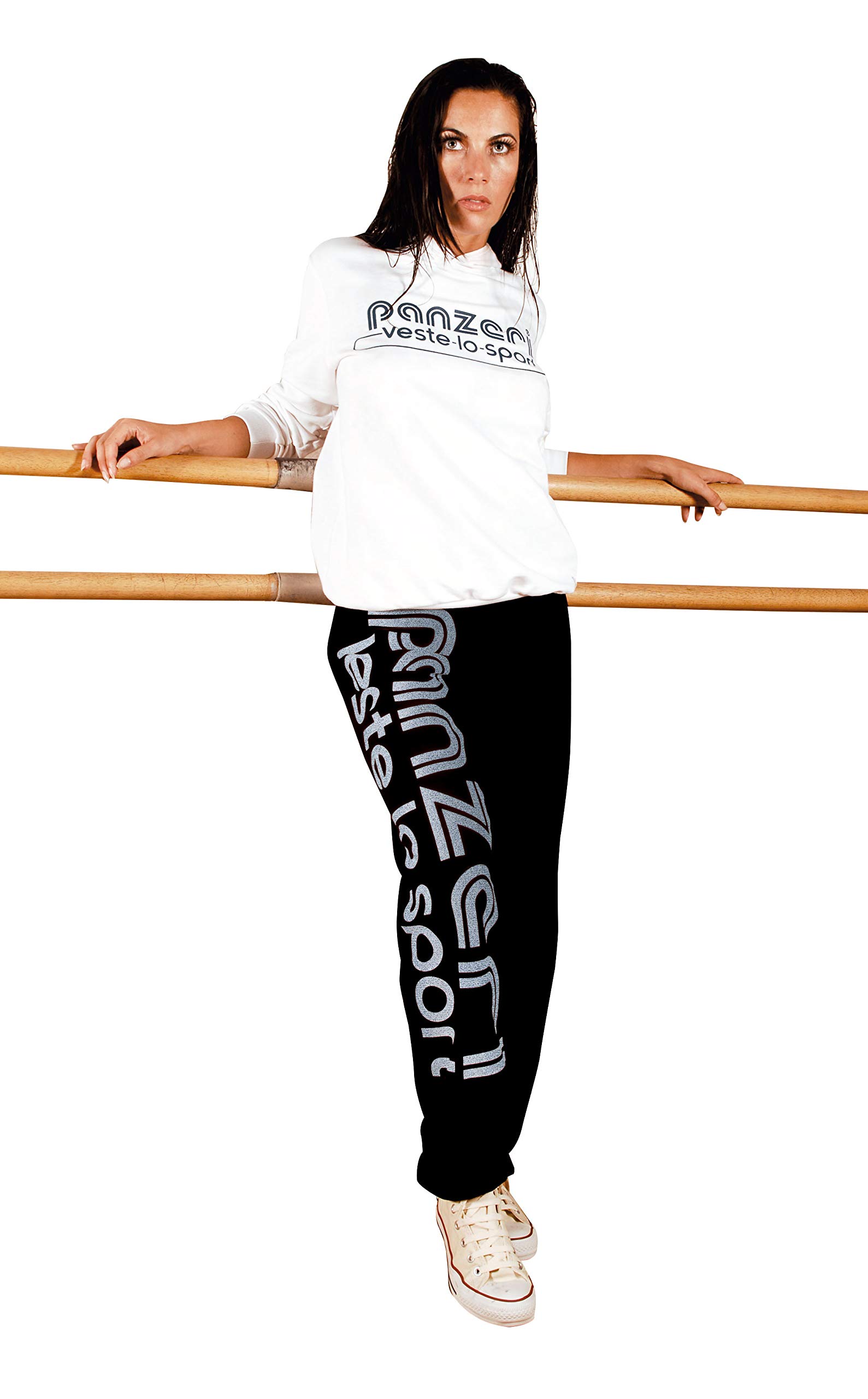 panzeri - UNI (H) - Pantalon 100% Coton - Noir - Argent - 0
