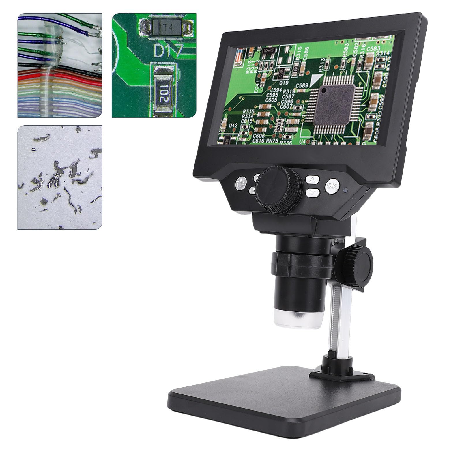 Jectse Mikroskop Cyfrowy, 1080p 1000x Electronic Microscope Every, 5,5 -calowe Mikroskopy Lutownicze z 8 światłami LED, do Naprawy Elektroniki dla Systemu OS X 11.0
