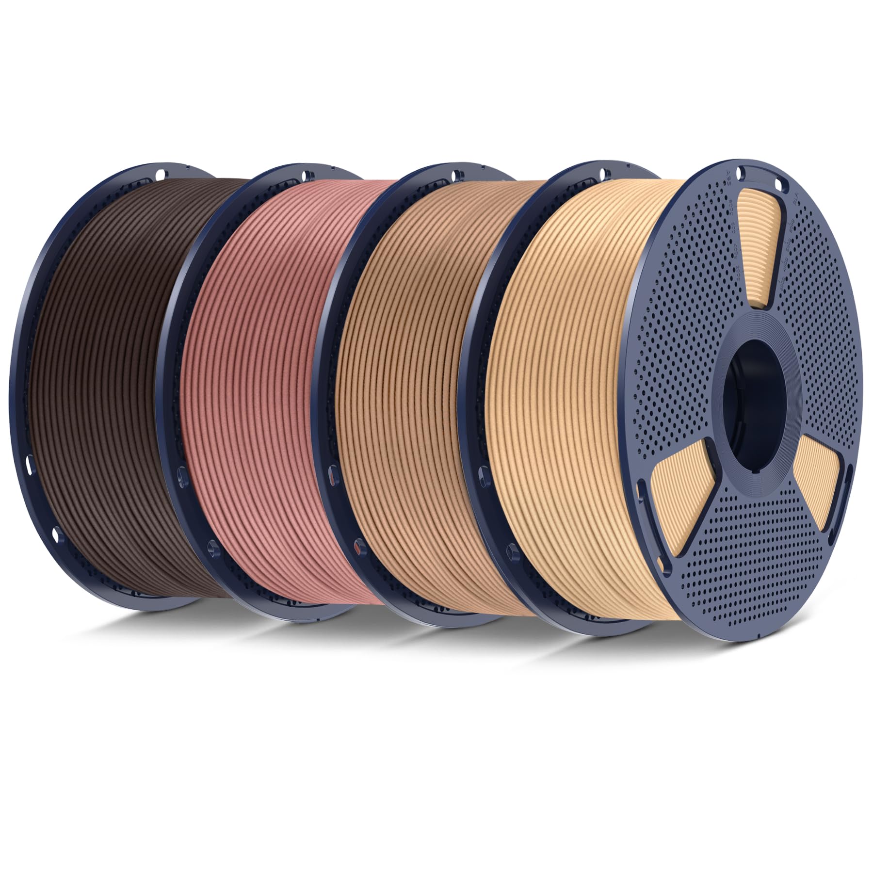 SUNLU Real Wood Fiber PLA Filament, Neatly Wound 1.75mm Dimensional Accuracy +/- 0.03mm, Fit Most FDM 3D Printers, 4kg in Total, 1kg per Spool, 4 Pack