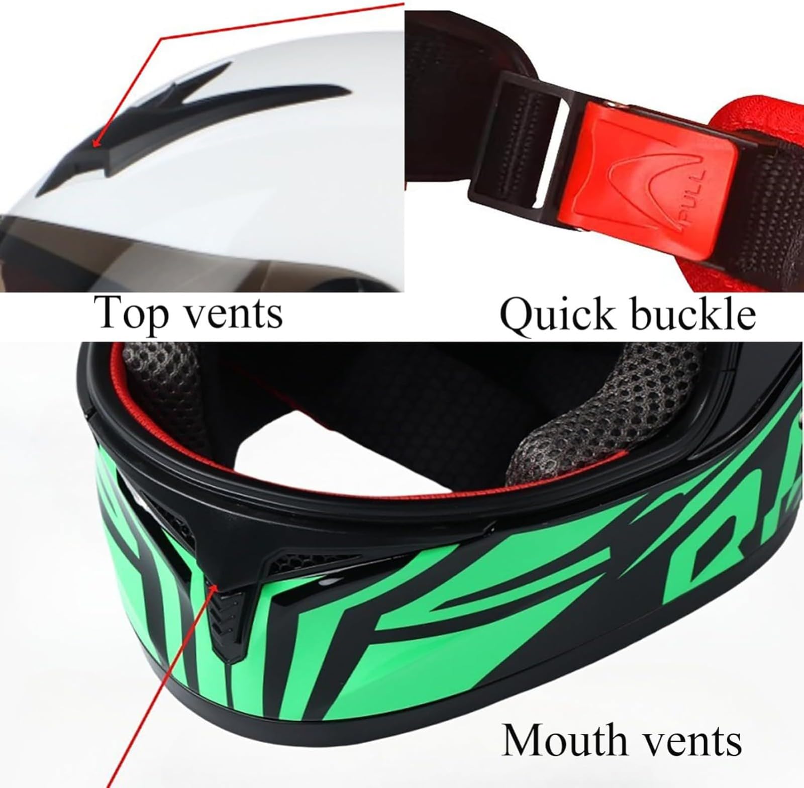Kask integralny, kask dziecięcy z certyfikatem ECE 2205, kask dla małych dzieci, do rowerów elektrycznych, skuterów, gokartów, motorowerów, dzieci, z rękawiczkami