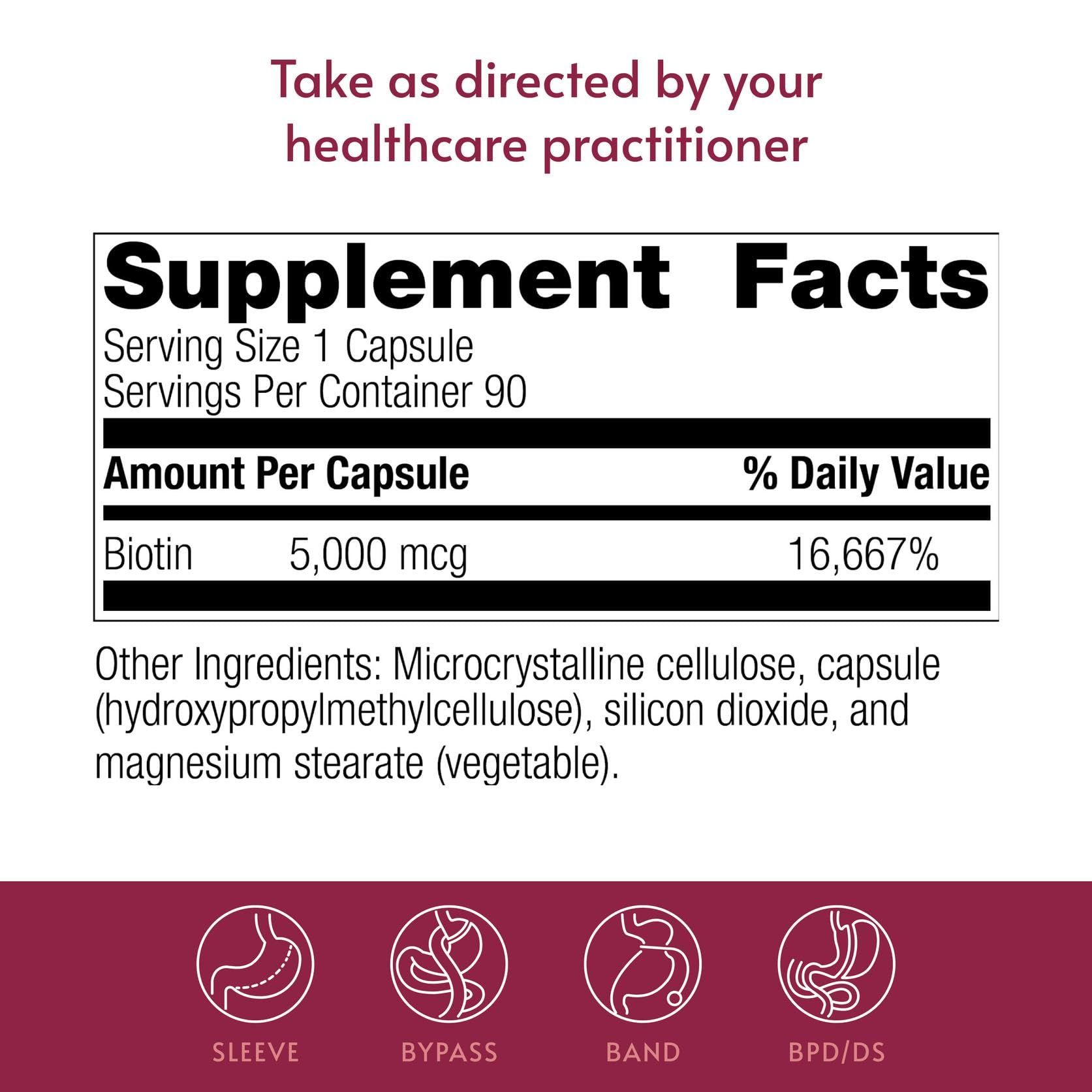 Bariatric Advantage Biotin 5,000 mcg, 90 Count — Amazon image 4