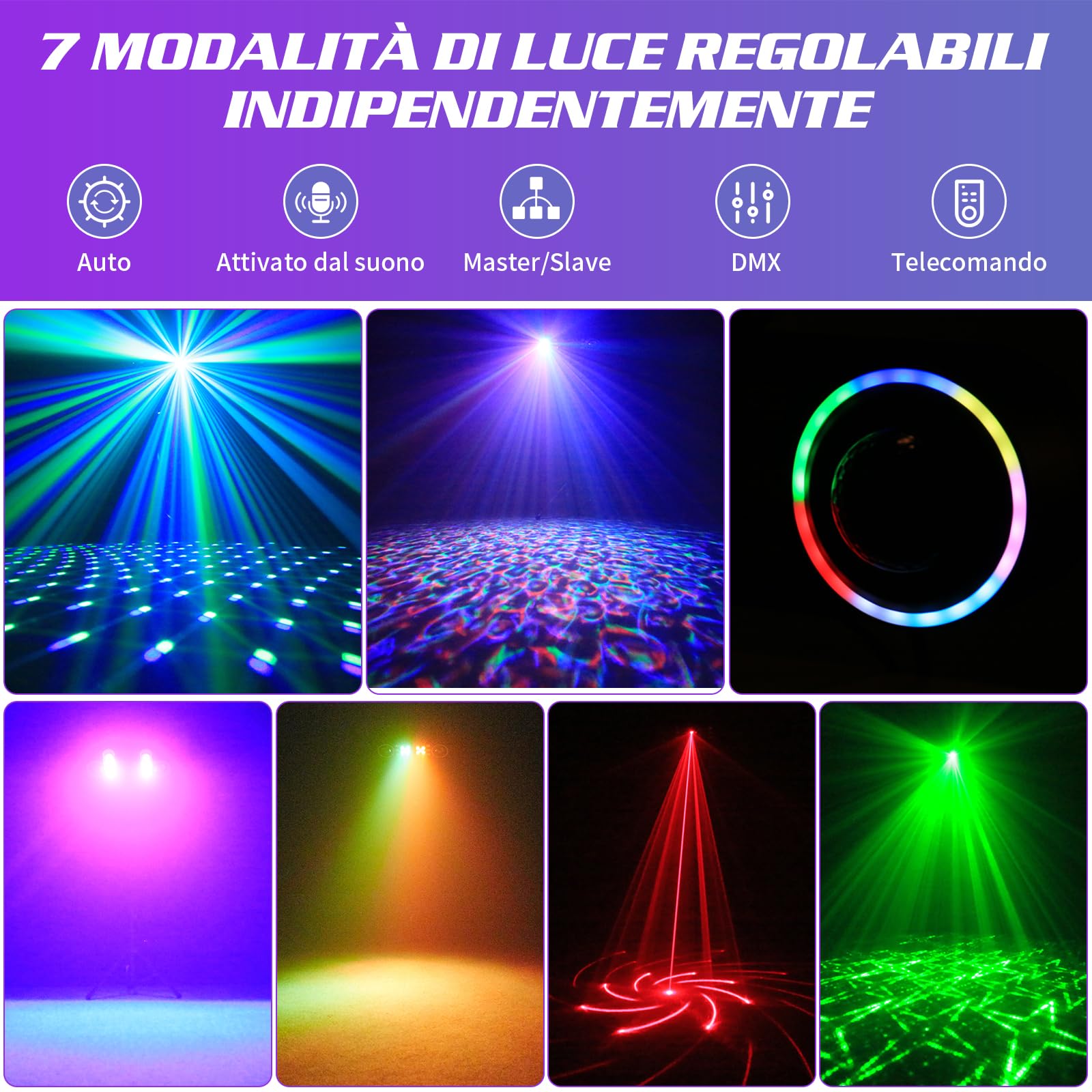 Luce Da Discoteca Luce Discoteca Fwiull 7 - Con Telecomando, Stroboscopio E Controllo Vocale Decorazioni Natalizie Per Esterno