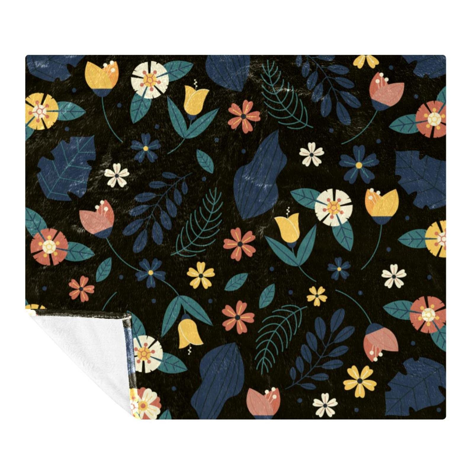 Manta de forro polar, súper suave y lujosa, con estampado floral colorido