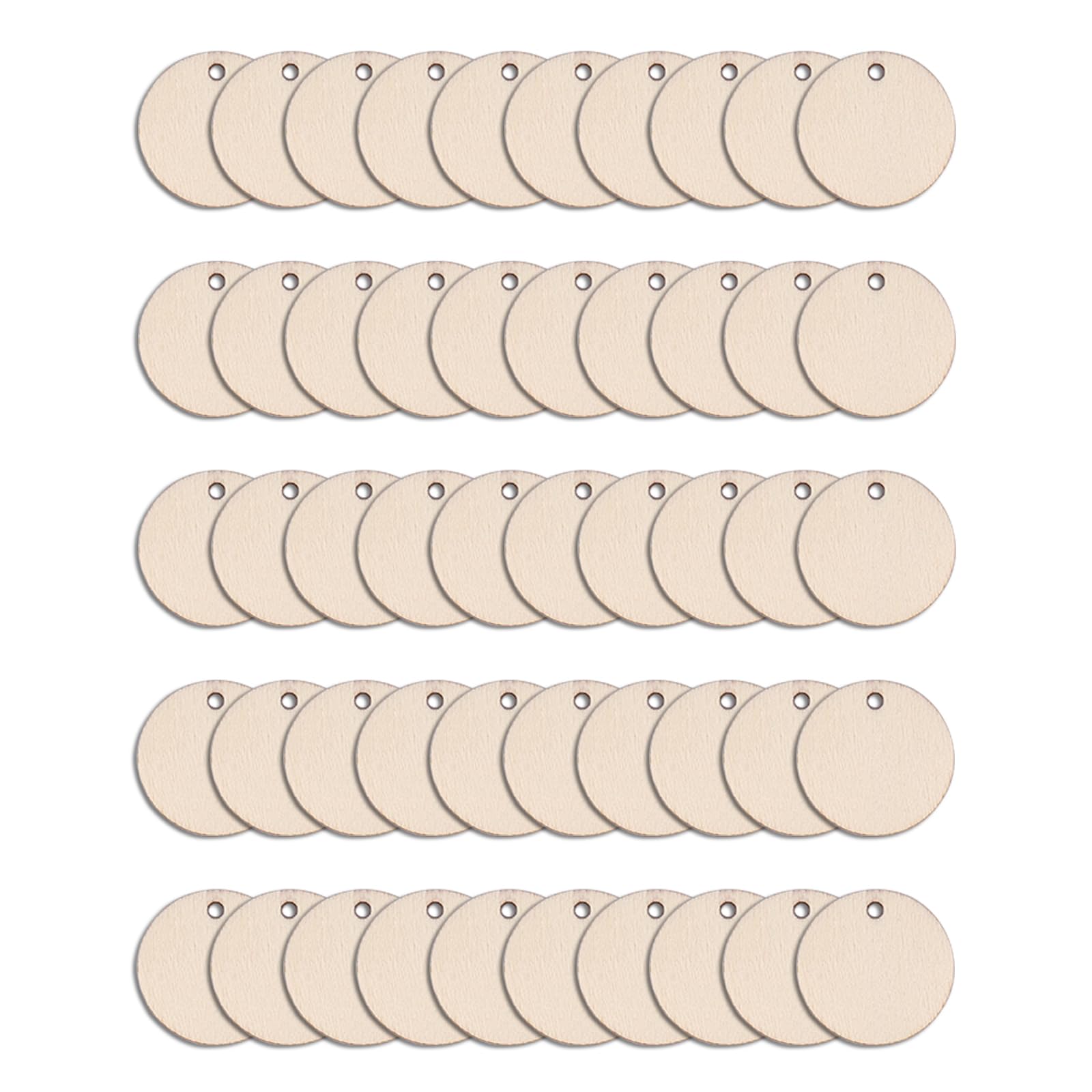Kit DIY Bois - 50 Disques + 20 Cœurs - Peinture Acrylique Et Corde - Pour Artisanat Et Décoration