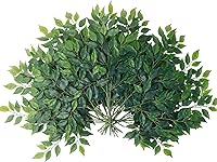 Mizii 24pcs 23in Artificial Ficus Greenery Stems - Realistic Silk Leaves Fake Plants for Wedding Arch, Table Centerpieces & Home Decor