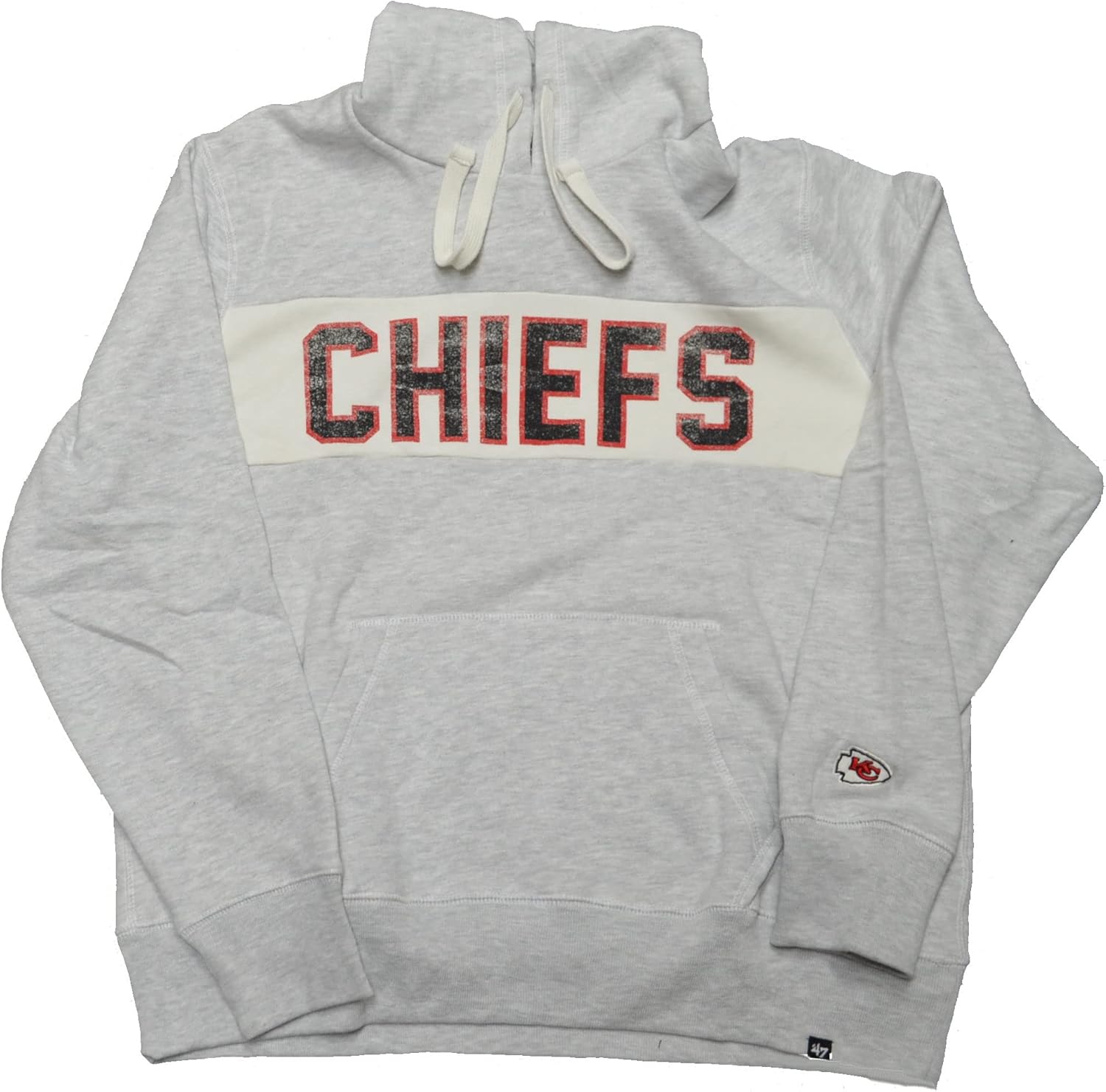 47 Men's Kansas City Chiefs Grey Gibson Fashion Hoodie - NFL Hooded Long Sleeve Pullover Hood Sweatshirt