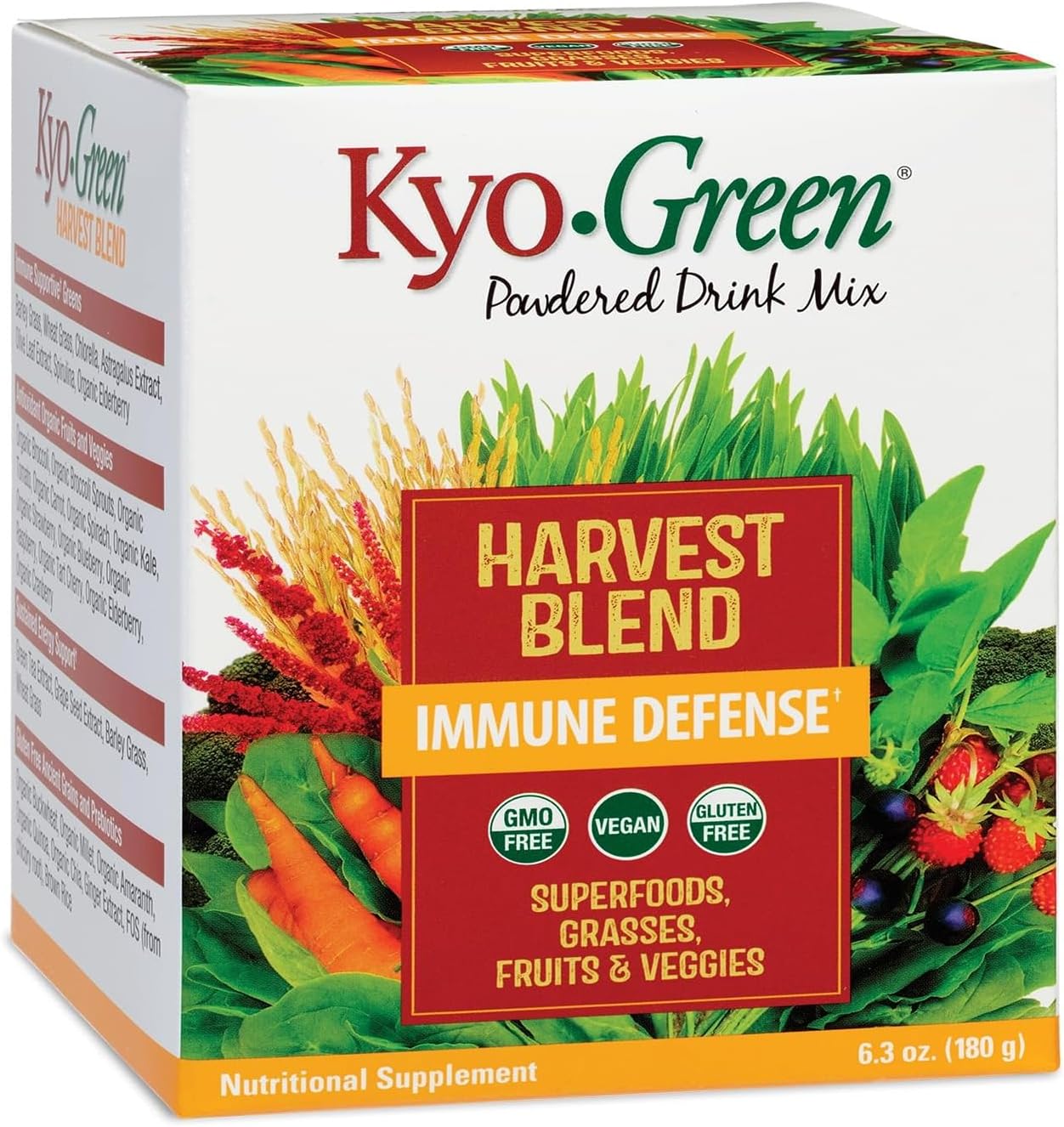 Kyolic Kyo-Green Harvest Blend, Immune Defense*, Powdered Drink Mix, 6.3 oz