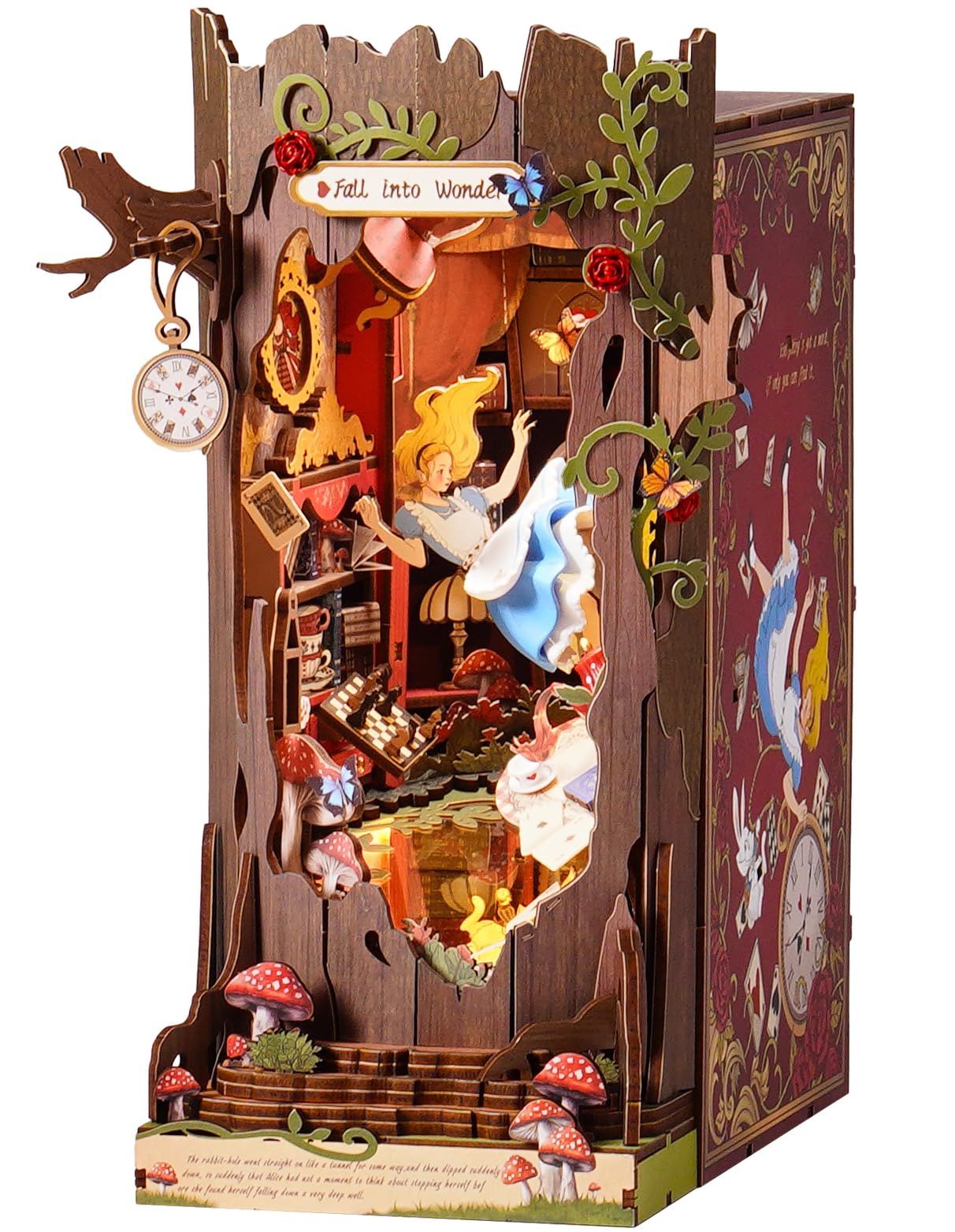 ROBOTIME Book Nook Booknook in Legno, Diorama Casa in Miniatura da Costruire per Adulti e Bambini, Decorazione Libreria Regalo Creativo (Fall into Wonder)