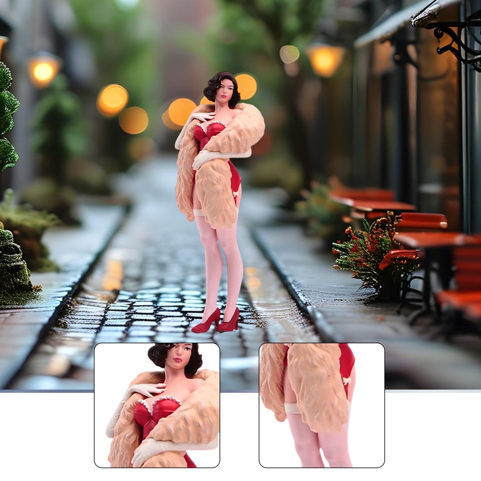 1/18 Figur Kleine Figur Vermummte Dame Sammlung DIY Diorama Zubehör Lässige Gestaltung Dekoration Handbemalt Detailreich
