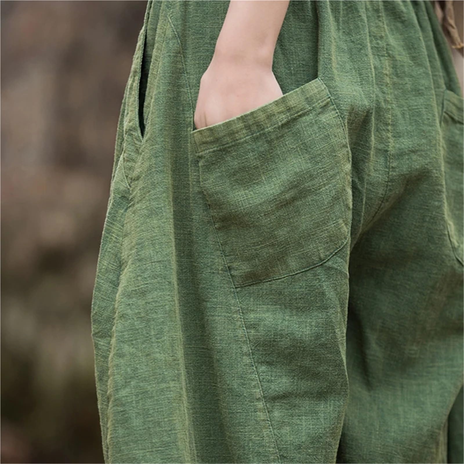 Pantaloni Larghi Casual Pantaloni Cargo Larghi in Cotone e Lino da Donna, Vintage, con Elastico in Vita, Pantaloni da Yoga, Larghi, Casual, Lunghi, a Gamba Larga, Oversize