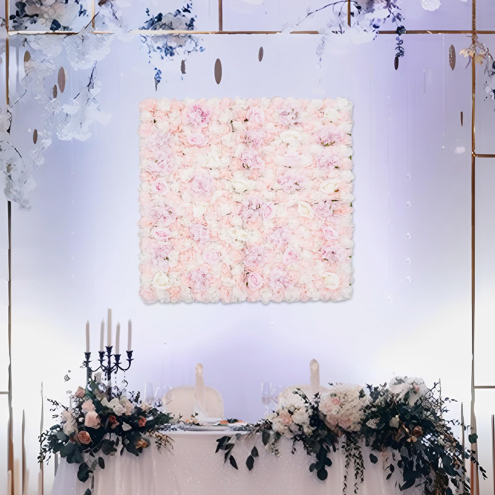 Kunstblumen Wandpaneele Seidenrosen Wandmatten für Hochzeit Party 1x1m