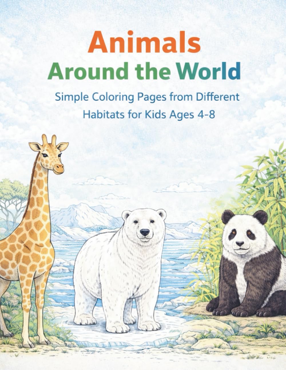 Animals Around the World: Simple Coloring Pages from Different Habitats for Kids Ages 4–8