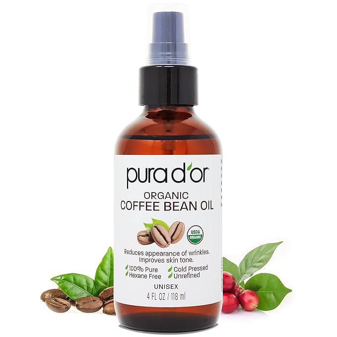 PURA D'OR Organic Coffee Bean Oil (4oz / 118mL) 100 Pure
