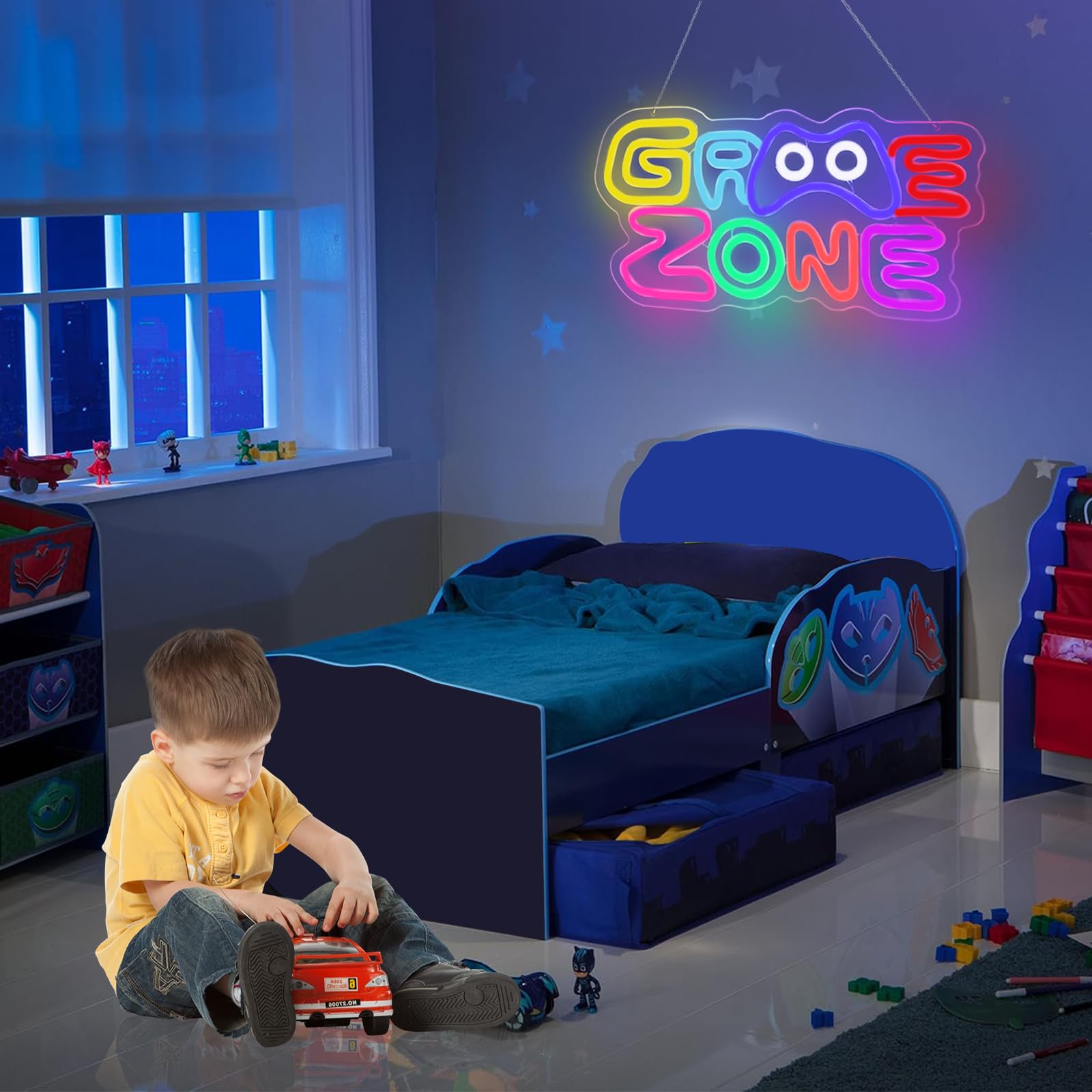 Gaming Zone Neon Schild, Buntes LED Gaming Neon Licht für Wanddekoration, USB betriebene dimmbare bunte für Schlafzimmer Bar Gaming Zimmer, Wand, Schreibtisch Dekoration,Geschenk für Gamer (B)